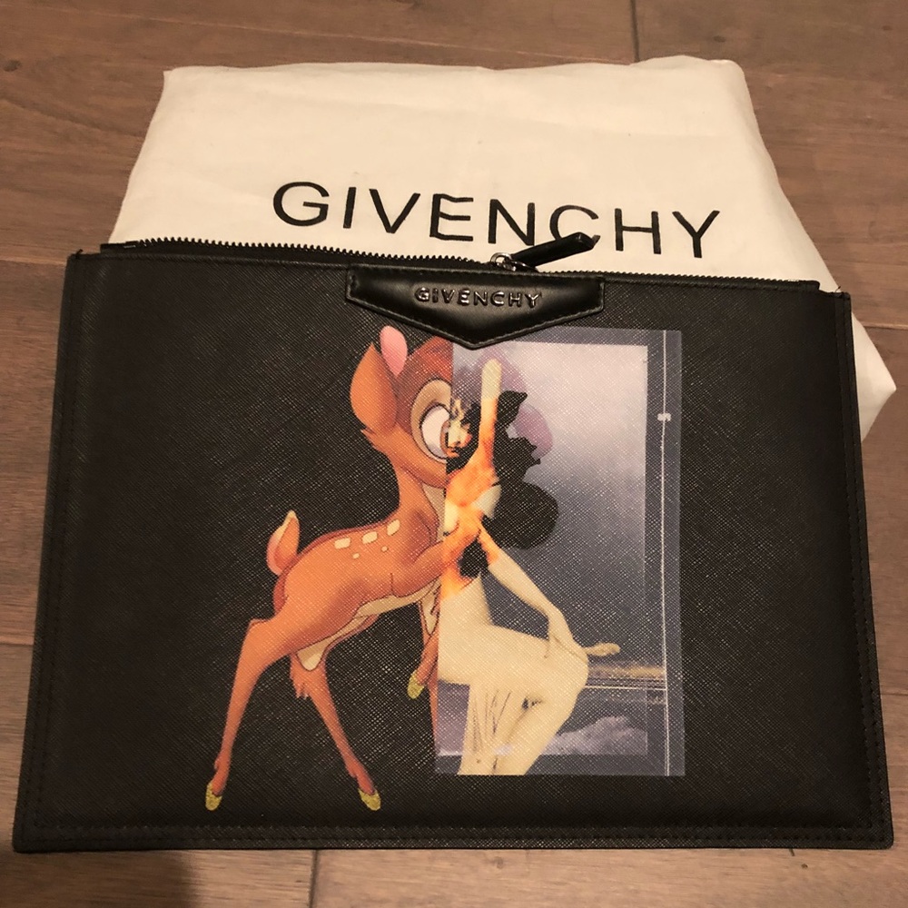 Bambi Print Clutch Black